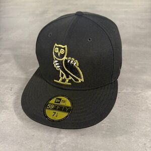 New Era x OVO Toronto Raptors Hat 7 1/8 Fitted‎ Cap Black Gold Rap HipHop RARE